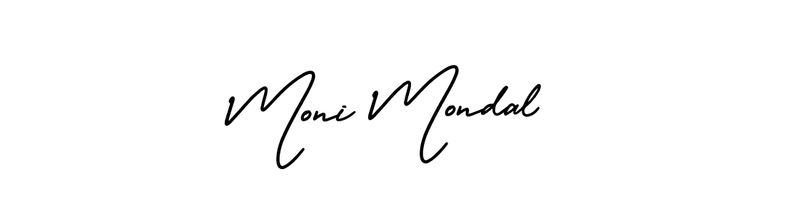 Moni Mondal stylish signature style. Best Handwritten Sign (AmerikaSignatureDemo-Regular) for my name. Handwritten Signature Collection Ideas for my name Moni Mondal. Moni Mondal signature style 3 images and pictures png