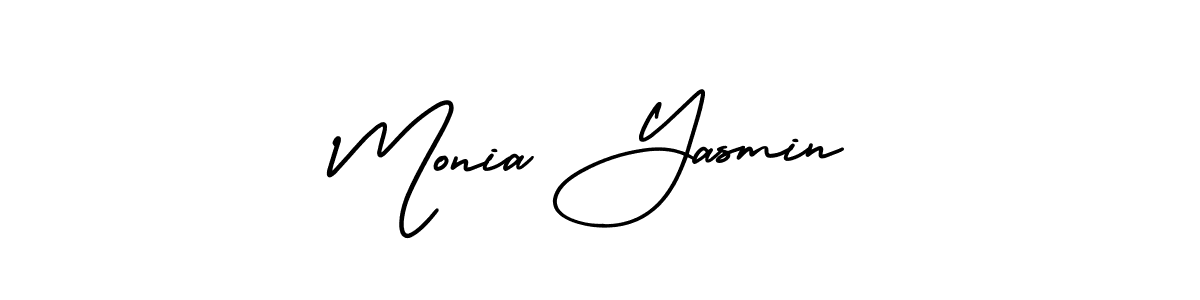 Make a beautiful signature design for name Monia Yasmin. With this signature (AmerikaSignatureDemo-Regular) style, you can create a handwritten signature for free. Monia Yasmin signature style 3 images and pictures png
