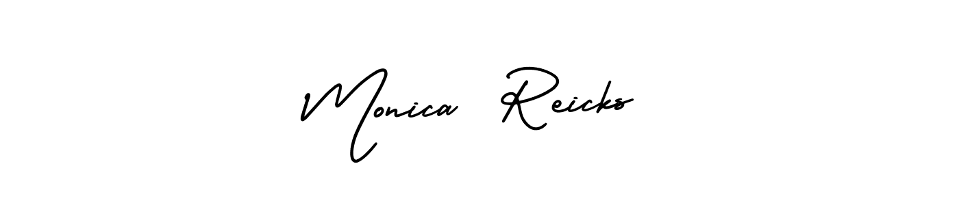 if you are searching for the best signature style for your name Monica  Reicks. so please give up your signature search. here we have designed multiple signature styles  using AmerikaSignatureDemo-Regular. Monica  Reicks signature style 3 images and pictures png