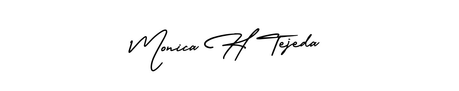 Make a short Monica H Tejeda signature style. Manage your documents anywhere anytime using AmerikaSignatureDemo-Regular. Create and add eSignatures, submit forms, share and send files easily. Monica H Tejeda signature style 3 images and pictures png