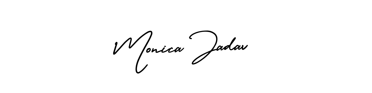Use a signature maker to create a handwritten signature online. With this signature software, you can design (AmerikaSignatureDemo-Regular) your own signature for name Monica Jadav. Monica Jadav signature style 3 images and pictures png