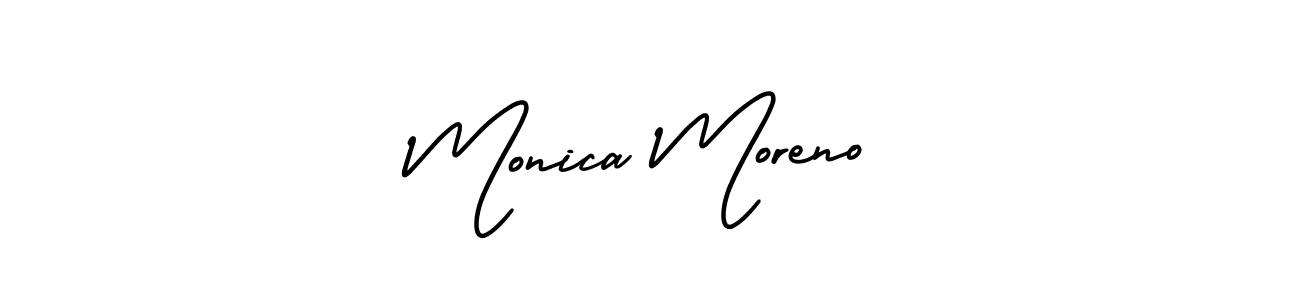 How to make Monica Moreno name signature. Use AmerikaSignatureDemo-Regular style for creating short signs online. This is the latest handwritten sign. Monica Moreno signature style 3 images and pictures png