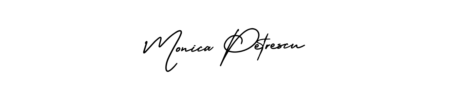 Make a short Monica Petrescu signature style. Manage your documents anywhere anytime using AmerikaSignatureDemo-Regular. Create and add eSignatures, submit forms, share and send files easily. Monica Petrescu signature style 3 images and pictures png