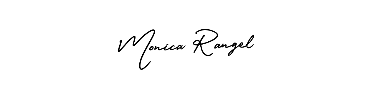 The best way (AmerikaSignatureDemo-Regular) to make a short signature is to pick only two or three words in your name. The name Monica Rangel include a total of six letters. For converting this name. Monica Rangel signature style 3 images and pictures png
