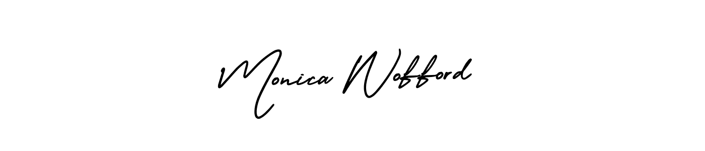 Make a beautiful signature design for name Monica Wofford. With this signature (AmerikaSignatureDemo-Regular) style, you can create a handwritten signature for free. Monica Wofford signature style 3 images and pictures png
