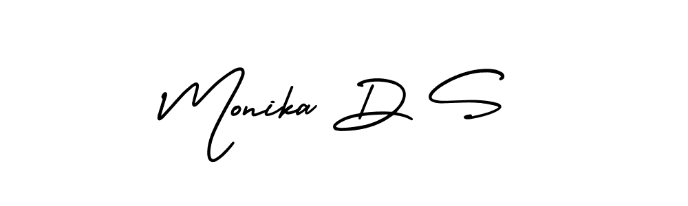 Make a beautiful signature design for name Monika D S. With this signature (AmerikaSignatureDemo-Regular) style, you can create a handwritten signature for free. Monika D S signature style 3 images and pictures png