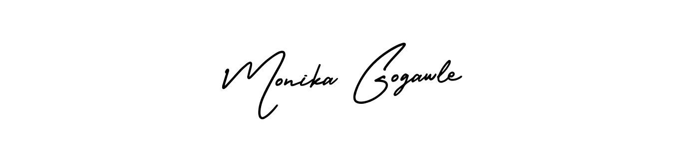 Make a short Monika Gogawle signature style. Manage your documents anywhere anytime using AmerikaSignatureDemo-Regular. Create and add eSignatures, submit forms, share and send files easily. Monika Gogawle signature style 3 images and pictures png