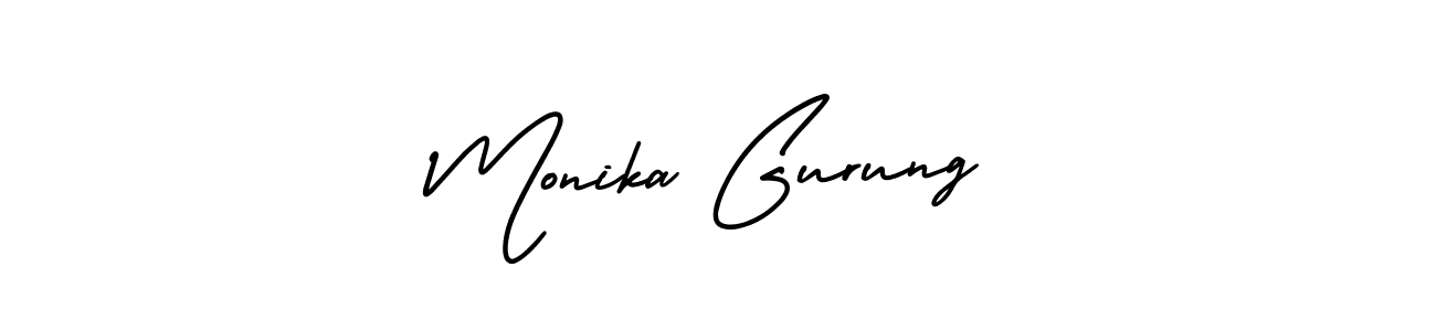 if you are searching for the best signature style for your name Monika Gurung. so please give up your signature search. here we have designed multiple signature styles  using AmerikaSignatureDemo-Regular. Monika Gurung signature style 3 images and pictures png