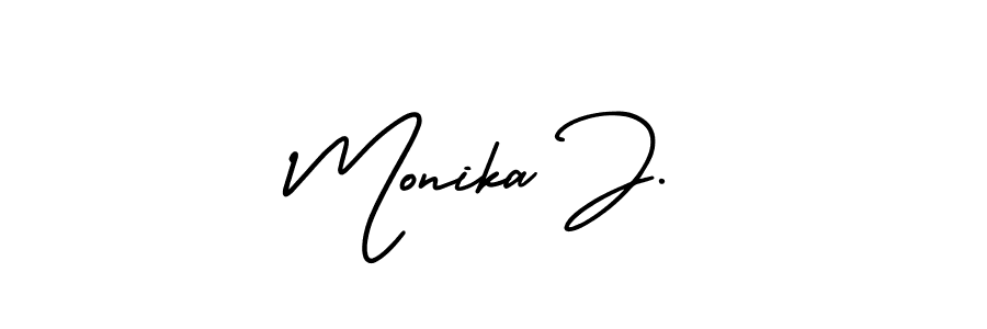 Best and Professional Signature Style for Monika J.. AmerikaSignatureDemo-Regular Best Signature Style Collection. Monika J. signature style 3 images and pictures png