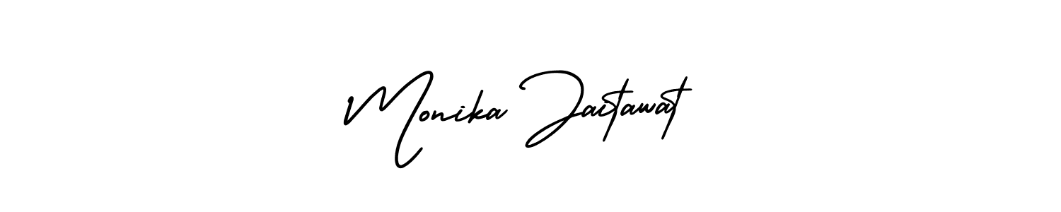 How to make Monika Jaitawat signature? AmerikaSignatureDemo-Regular is a professional autograph style. Create handwritten signature for Monika Jaitawat name. Monika Jaitawat signature style 3 images and pictures png