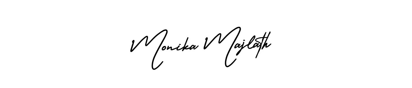 Make a short Monika Majlath signature style. Manage your documents anywhere anytime using AmerikaSignatureDemo-Regular. Create and add eSignatures, submit forms, share and send files easily. Monika Majlath signature style 3 images and pictures png