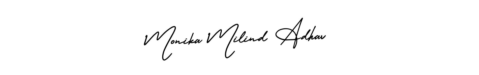 Make a beautiful signature design for name Monika Milind Adhav. Use this online signature maker to create a handwritten signature for free. Monika Milind Adhav signature style 3 images and pictures png