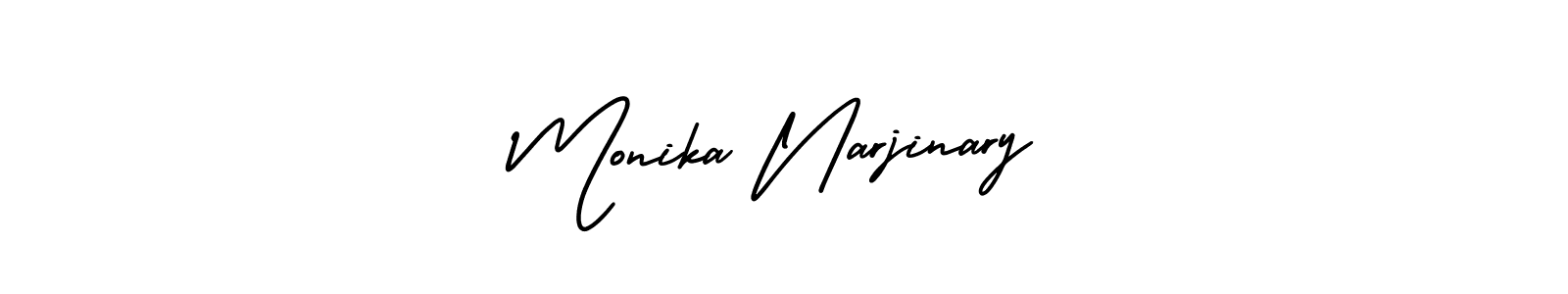 Design your own signature with our free online signature maker. With this signature software, you can create a handwritten (AmerikaSignatureDemo-Regular) signature for name Monika Narjinary. Monika Narjinary signature style 3 images and pictures png