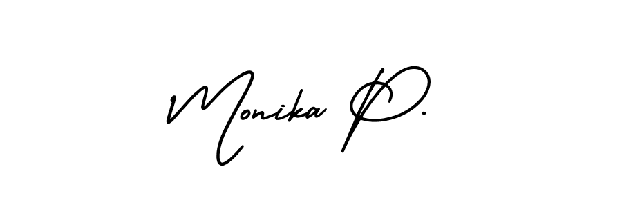 How to make Monika P. signature? AmerikaSignatureDemo-Regular is a professional autograph style. Create handwritten signature for Monika P. name. Monika P. signature style 3 images and pictures png