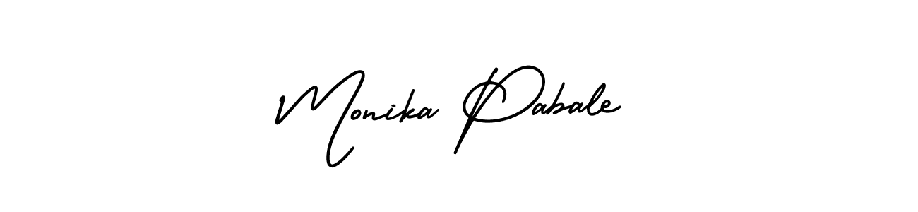 Also You can easily find your signature by using the search form. We will create Monika Pabale name handwritten signature images for you free of cost using AmerikaSignatureDemo-Regular sign style. Monika Pabale signature style 3 images and pictures png