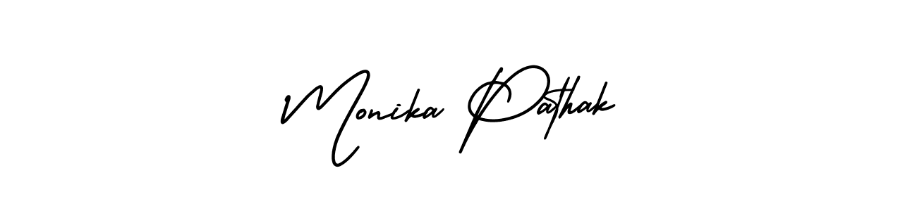 AmerikaSignatureDemo-Regular is a professional signature style that is perfect for those who want to add a touch of class to their signature. It is also a great choice for those who want to make their signature more unique. Get Monika Pathak name to fancy signature for free. Monika Pathak signature style 3 images and pictures png