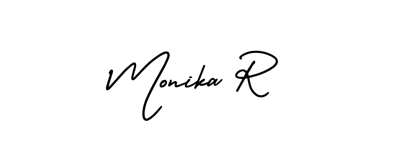 AmerikaSignatureDemo-Regular is a professional signature style that is perfect for those who want to add a touch of class to their signature. It is also a great choice for those who want to make their signature more unique. Get Monika R name to fancy signature for free. Monika R signature style 3 images and pictures png