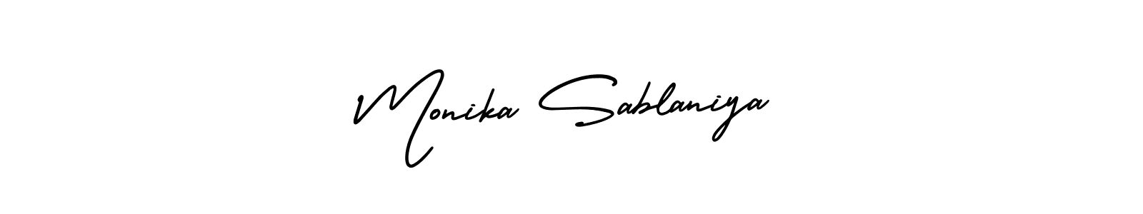 Also You can easily find your signature by using the search form. We will create Monika Sablaniya name handwritten signature images for you free of cost using AmerikaSignatureDemo-Regular sign style. Monika Sablaniya signature style 3 images and pictures png