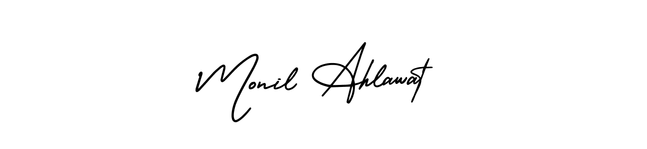 Use a signature maker to create a handwritten signature online. With this signature software, you can design (AmerikaSignatureDemo-Regular) your own signature for name Monil Ahlawat. Monil Ahlawat signature style 3 images and pictures png