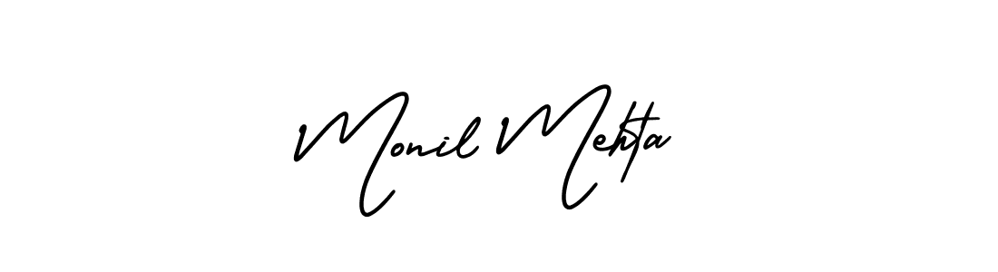 Make a short Monil Mehta signature style. Manage your documents anywhere anytime using AmerikaSignatureDemo-Regular. Create and add eSignatures, submit forms, share and send files easily. Monil Mehta signature style 3 images and pictures png