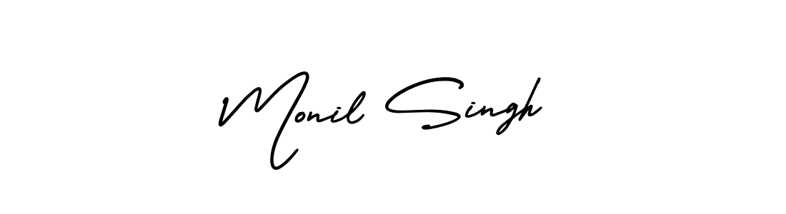 Use a signature maker to create a handwritten signature online. With this signature software, you can design (AmerikaSignatureDemo-Regular) your own signature for name Monil Singh. Monil Singh signature style 3 images and pictures png