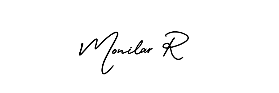 Check out images of Autograph of Monilar R name. Actor Monilar R Signature Style. AmerikaSignatureDemo-Regular is a professional sign style online. Monilar R signature style 3 images and pictures png
