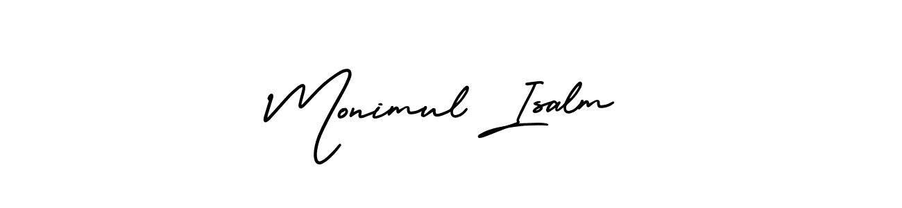if you are searching for the best signature style for your name Monimul Isalm. so please give up your signature search. here we have designed multiple signature styles  using AmerikaSignatureDemo-Regular. Monimul Isalm signature style 3 images and pictures png