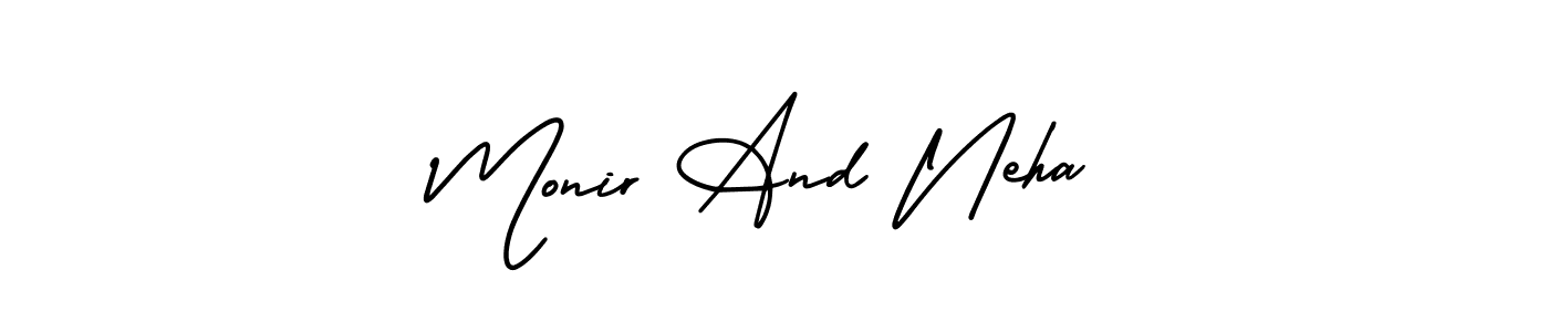 Use a signature maker to create a handwritten signature online. With this signature software, you can design (AmerikaSignatureDemo-Regular) your own signature for name Monir And Neha. Monir And Neha signature style 3 images and pictures png