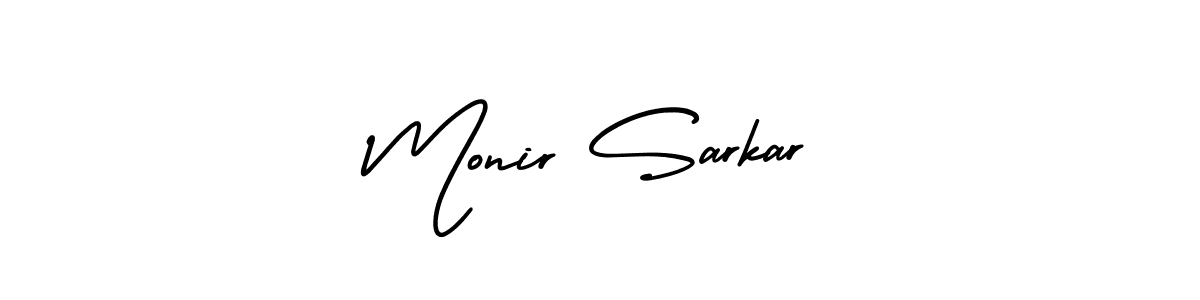 This is the best signature style for the Monir Sarkar name. Also you like these signature font (AmerikaSignatureDemo-Regular). Mix name signature. Monir Sarkar signature style 3 images and pictures png