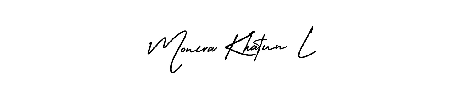 Check out images of Autograph of Monira Khatun L name. Actor Monira Khatun L Signature Style. AmerikaSignatureDemo-Regular is a professional sign style online. Monira Khatun L signature style 3 images and pictures png