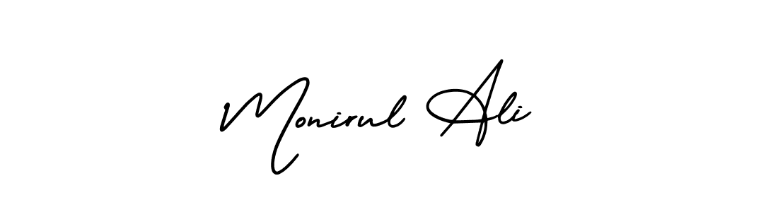 How to Draw Monirul Ali signature style? AmerikaSignatureDemo-Regular is a latest design signature styles for name Monirul Ali. Monirul Ali signature style 3 images and pictures png