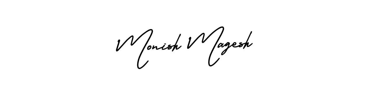 Similarly AmerikaSignatureDemo-Regular is the best handwritten signature design. Signature creator online .You can use it as an online autograph creator for name Monish Magesh. Monish Magesh signature style 3 images and pictures png