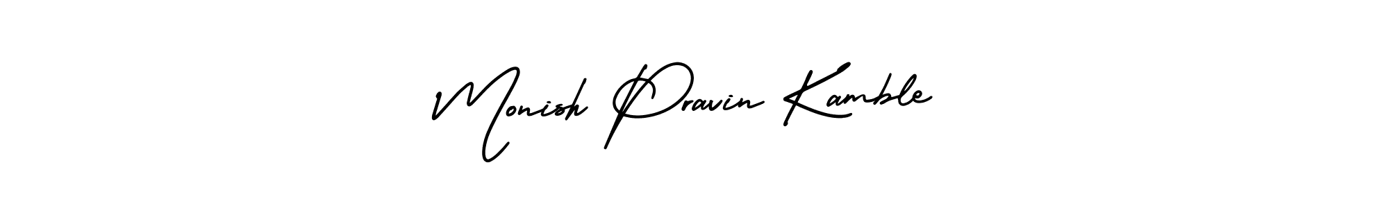 Also You can easily find your signature by using the search form. We will create Monish Pravin Kamble name handwritten signature images for you free of cost using AmerikaSignatureDemo-Regular sign style. Monish Pravin Kamble signature style 3 images and pictures png