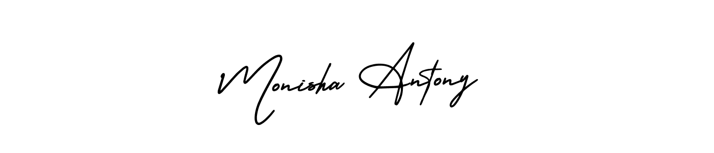 Create a beautiful signature design for name Monisha Antony. With this signature (AmerikaSignatureDemo-Regular) fonts, you can make a handwritten signature for free. Monisha Antony signature style 3 images and pictures png