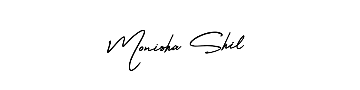 Design your own signature with our free online signature maker. With this signature software, you can create a handwritten (AmerikaSignatureDemo-Regular) signature for name Monisha Shil. Monisha Shil signature style 3 images and pictures png