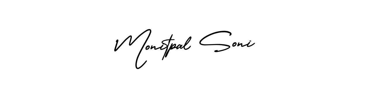 Make a beautiful signature design for name Monitpal Soni. With this signature (AmerikaSignatureDemo-Regular) style, you can create a handwritten signature for free. Monitpal Soni signature style 3 images and pictures png