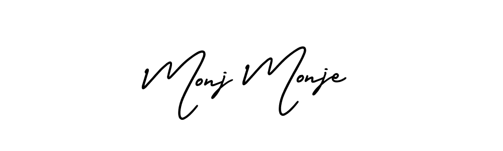AmerikaSignatureDemo-Regular is a professional signature style that is perfect for those who want to add a touch of class to their signature. It is also a great choice for those who want to make their signature more unique. Get Monj Monje name to fancy signature for free. Monj Monje signature style 3 images and pictures png