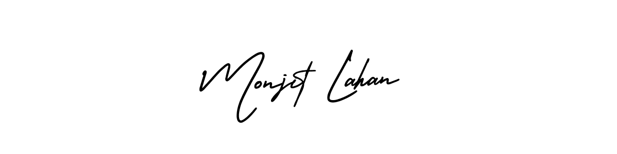 How to make Monjit Lahan signature? AmerikaSignatureDemo-Regular is a professional autograph style. Create handwritten signature for Monjit Lahan name. Monjit Lahan signature style 3 images and pictures png