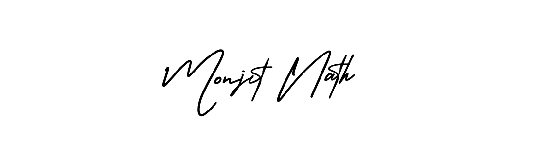 Also You can easily find your signature by using the search form. We will create Monjit Nath name handwritten signature images for you free of cost using AmerikaSignatureDemo-Regular sign style. Monjit Nath signature style 3 images and pictures png