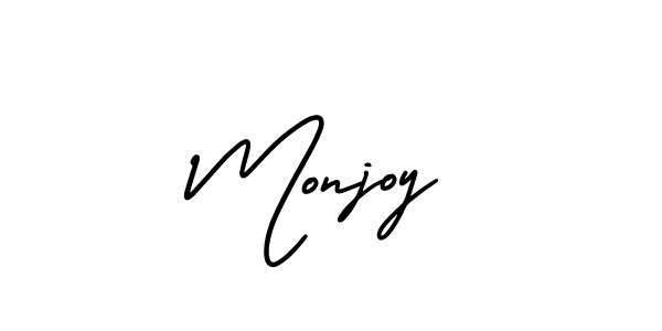 Design your own signature with our free online signature maker. With this signature software, you can create a handwritten (AmerikaSignatureDemo-Regular) signature for name Monjoy. Monjoy signature style 3 images and pictures png