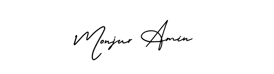 Design your own signature with our free online signature maker. With this signature software, you can create a handwritten (AmerikaSignatureDemo-Regular) signature for name Monjur Amin. Monjur Amin signature style 3 images and pictures png
