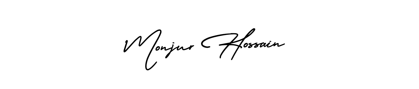 Create a beautiful signature design for name Monjur Hossain. With this signature (AmerikaSignatureDemo-Regular) fonts, you can make a handwritten signature for free. Monjur Hossain signature style 3 images and pictures png