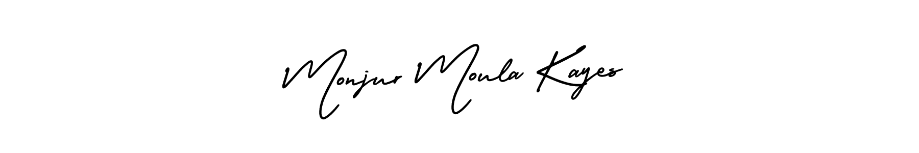 if you are searching for the best signature style for your name Monjur Moula Kayes. so please give up your signature search. here we have designed multiple signature styles  using AmerikaSignatureDemo-Regular. Monjur Moula Kayes signature style 3 images and pictures png
