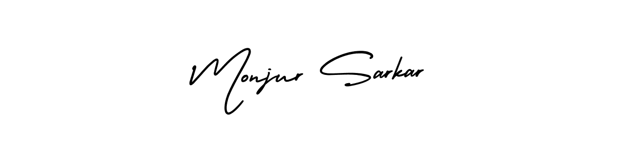 if you are searching for the best signature style for your name Monjur Sarkar. so please give up your signature search. here we have designed multiple signature styles  using AmerikaSignatureDemo-Regular. Monjur Sarkar signature style 3 images and pictures png