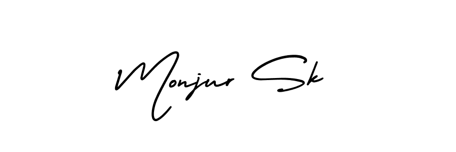 Also You can easily find your signature by using the search form. We will create Monjur Sk name handwritten signature images for you free of cost using AmerikaSignatureDemo-Regular sign style. Monjur Sk signature style 3 images and pictures png