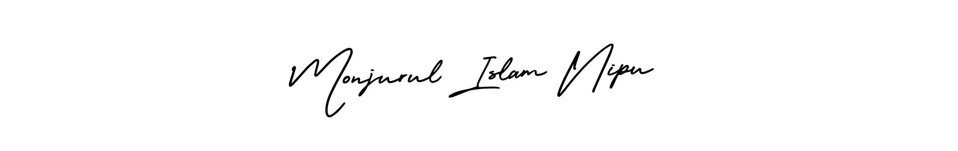 How to Draw Monjurul Islam Nipu signature style? AmerikaSignatureDemo-Regular is a latest design signature styles for name Monjurul Islam Nipu. Monjurul Islam Nipu signature style 3 images and pictures png