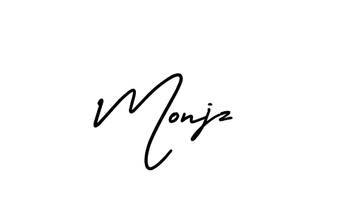 This is the best signature style for the Monjz name. Also you like these signature font (AmerikaSignatureDemo-Regular). Mix name signature. Monjz signature style 3 images and pictures png