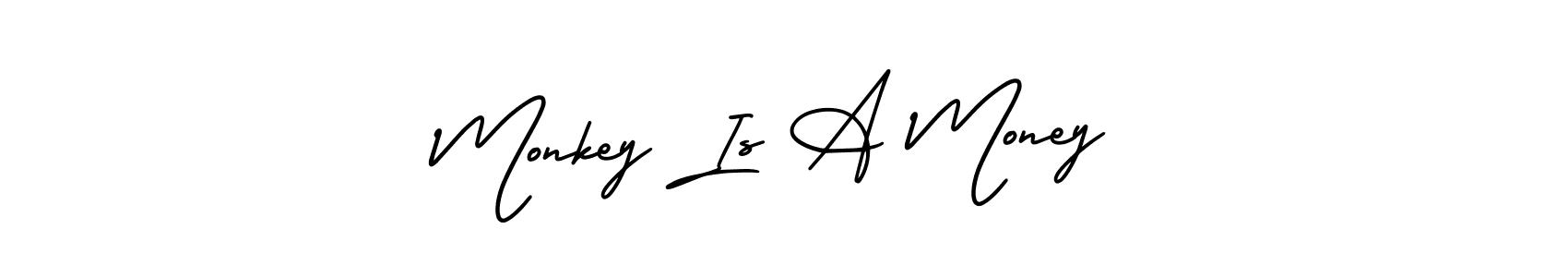 This is the best signature style for the Monkey Is A Money name. Also you like these signature font (AmerikaSignatureDemo-Regular). Mix name signature. Monkey Is A Money signature style 3 images and pictures png