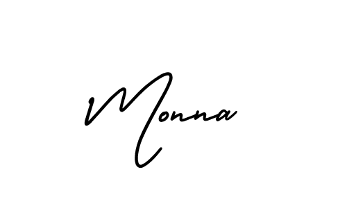 Create a beautiful signature design for name Monna. With this signature (AmerikaSignatureDemo-Regular) fonts, you can make a handwritten signature for free. Monna signature style 3 images and pictures png