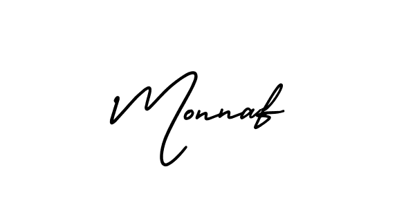 It looks lik you need a new signature style for name Monnaf. Design unique handwritten (AmerikaSignatureDemo-Regular) signature with our free signature maker in just a few clicks. Monnaf signature style 3 images and pictures png